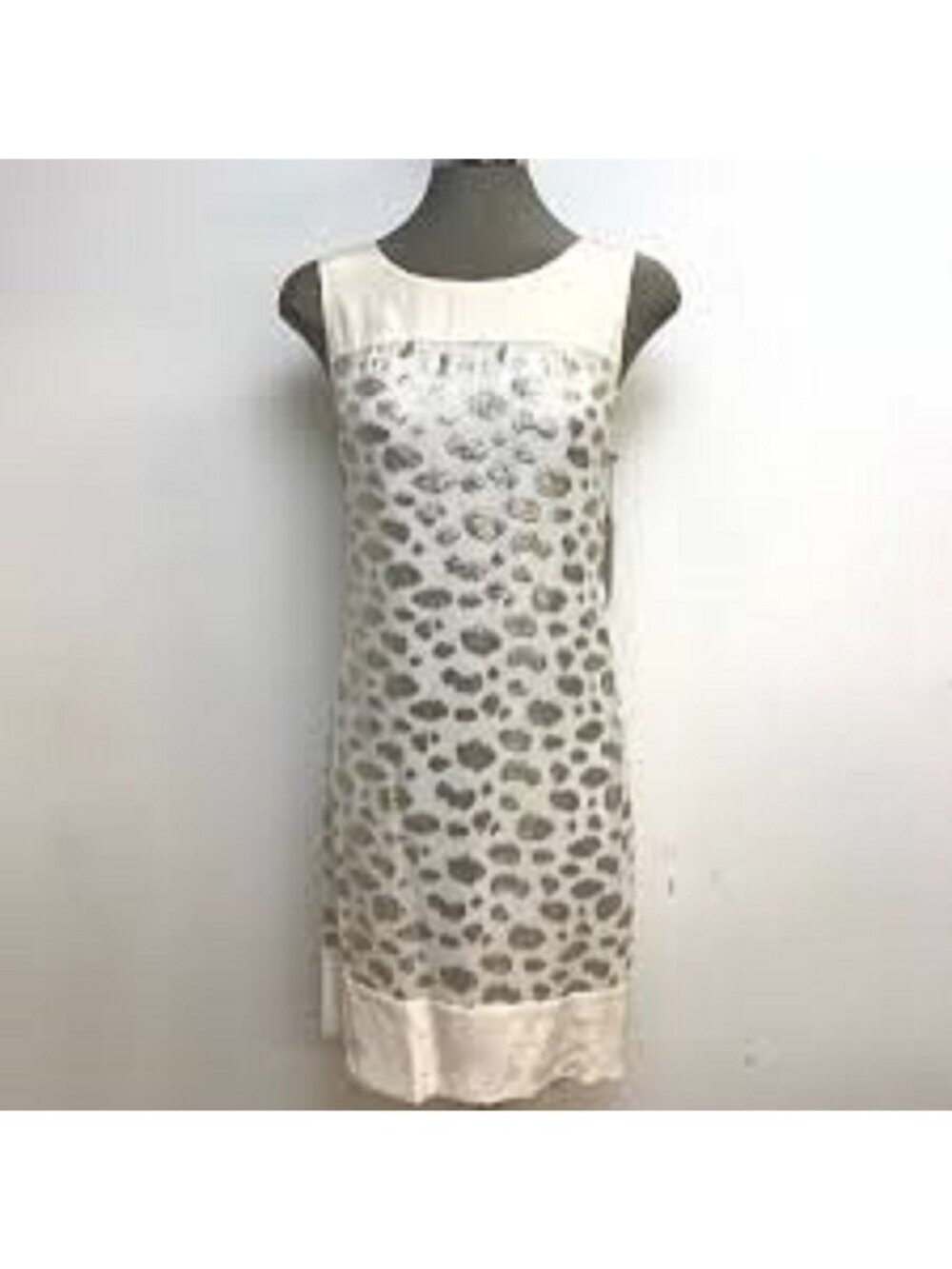 Calvin Klein Elegant Delicate SILK White Gold Shift Mini Dress Women's size 2